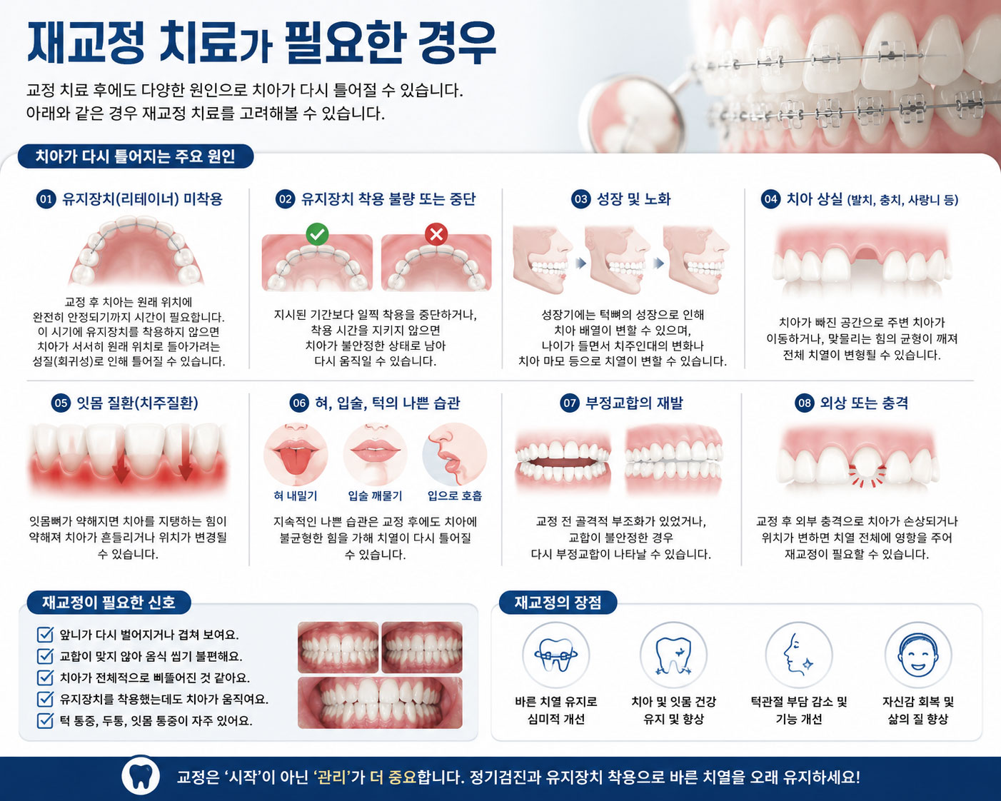 강남 재교정 상담 — 교정 후 다시 틀어진 치열 재치료